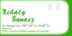 mihaly banasz business card